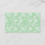 Carte De Visite Céladon Paisley ; Floral ; aspect tableau noir (Dos)