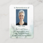 Carte De Visite Célébration de la photo commémorative des gardiens (Devant)