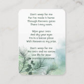 Carte De Visite Célébration de la photo commémorative des gardiens (Dos)