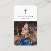 Carte De Visite Célébration de la vie 2 Photo Funeral Prayer Card (Dos)