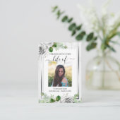 Carte De Visite Célébration de la vie Bois rustique Un souvenir ph (Debout devant)