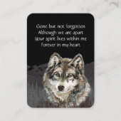 Carte De Visite Célébration de la vie commémoration Wolf (Devant)