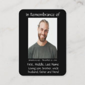 Carte De Visite Célébration de la vie commémoration Wolf (Dos)