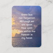 Carte De Visite Célébration de la vie Keepsaké Sea Sky Cloud Islan (Devant)