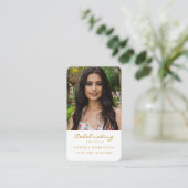 Carte De Visite Célébration de la vie Photo Gold Funeral Prayer Ca (Debout devant)