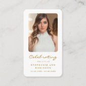 Carte De Visite Célébration de la vie Photo Gold Funeral Prayer Ca (Devant)