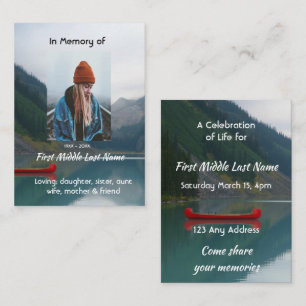 Carte De Visite Célébration du service de vie de Wilderness Lake C