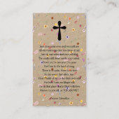 Carte De Visite Celebration of Life Photo Bookmark Prayer Card (Dos)