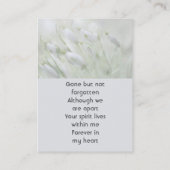 Carte De Visite  Celebration of Life  Snowdrop Flowers (Dos)