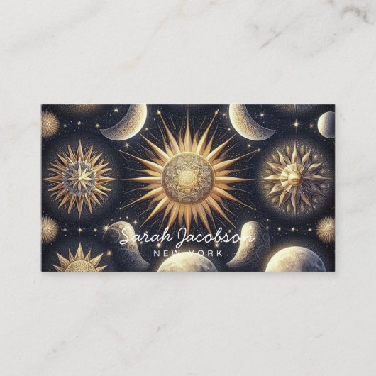 Carte de visite céleste Boho – Ciel nocturne cosmi (Devant)