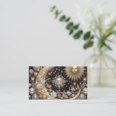 Carte de visite céleste Boho – Ciel nocturne cosmi (Debout devant)