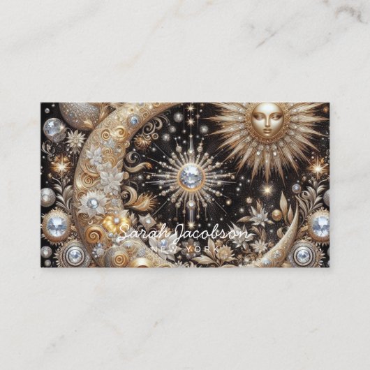 Carte de visite céleste Boho – Ciel nocturne cosmi (Devant)