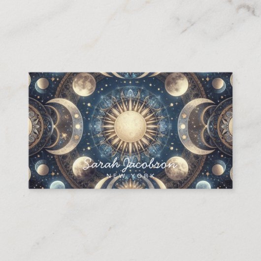 Carte de visite céleste Boho – Ciel nocturne cosmi (Devant)