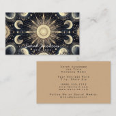 Carte de visite céleste boho – Ciel nocturne cosmi (Devant / Derrière)