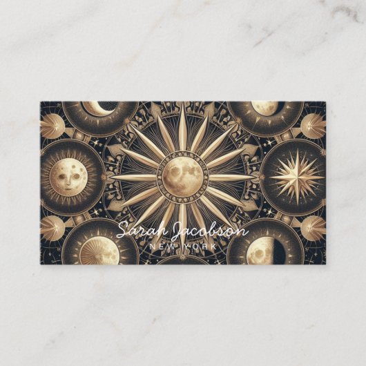 Carte de visite céleste Boho – Ciel nocturne cosmi (Devant)