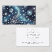 Carte de visite céleste diamantée – Ciel nocturne  (Devant / Derrière)