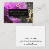 Carte De Visite Céleste noir rose or Abstrait personnalisé (Devant / Derrière)