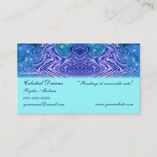Carte De Visite Céleste pourpre de turquoise (Devant)