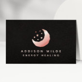 Carte De Visite Céleste Rose Or Croissant Lune Étoiles Cosmique