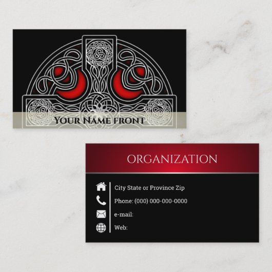 carte de visite céleste rouge (Devant / Derrière)