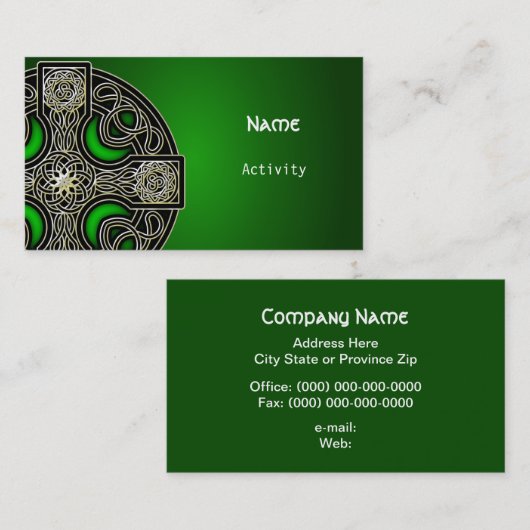 carte de visite céleste vert (Devant / Derrière)