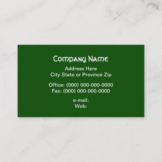 carte de visite céleste vert (Dos)