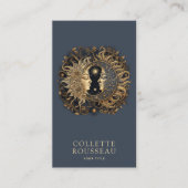 Carte De Visite Celestial Gold Black Sun Moon Smoky Deep Blue (Devant)