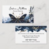 Carte De Visite Celestial Moth Blue et Gold Psychic (Devant / Derrière)