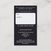 Carte De Visite Celestial Pulse Energy Healing (Dos)