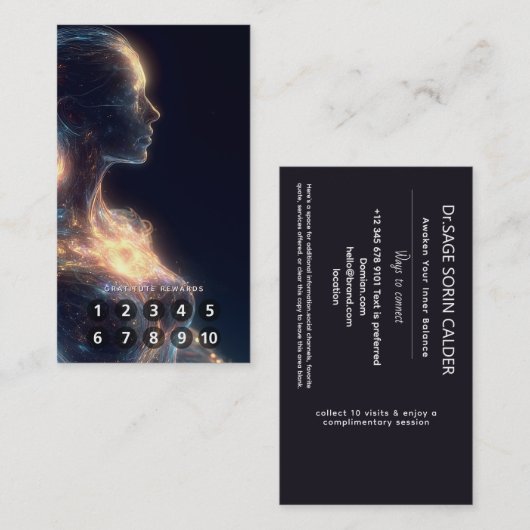 Carte De Visite Celestial Pulse Energy Healing (Devant / Derrière)