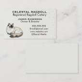 Carte De Visite Celestial Ragdoll Registered Cattery Business Card (Devant / Derrière)