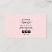 Carte De Visite Celestial Tarot Hairdresser Blush Pink (Dos)