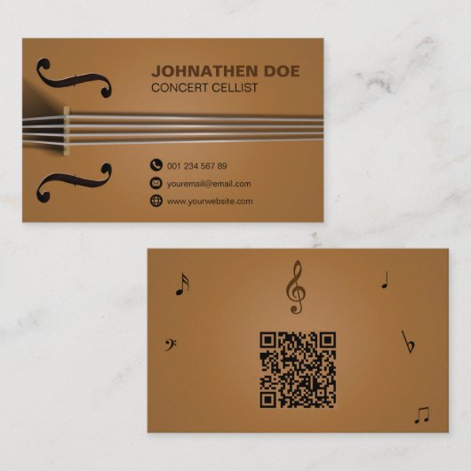 Carte De Visite Cellist entièrement modifiable (Devant / Derrière)