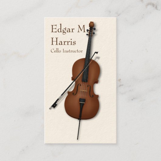 Carte De Visite Cello & Bow Classical Musician Premium (léger) (Devant)