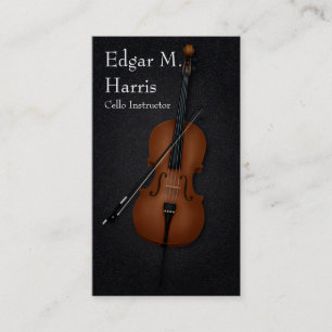 Carte De Visite Cello & Bow Classical Musician Premium (sombre)
