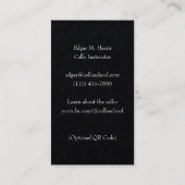 Carte De Visite Cello & Bow Classical Musician Premium (sombre) (Dos)