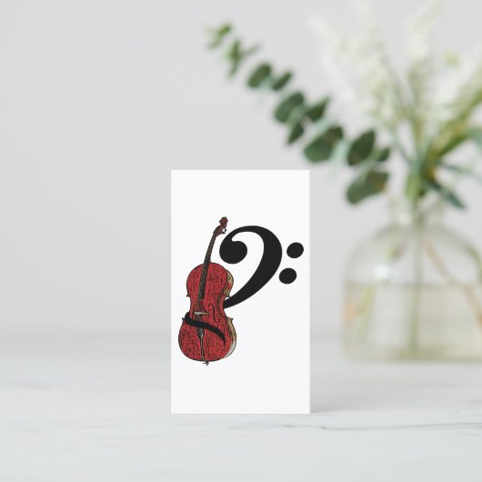 Carte De Visite Cello Clef (Debout devant)