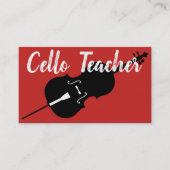 Carte De Visite Cello Enseignant Cello Cello Cours Personnaliser (Devant)