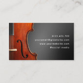 Carte De Visite Cello Enseignant Musicien Professionnel Simple (Dos)
