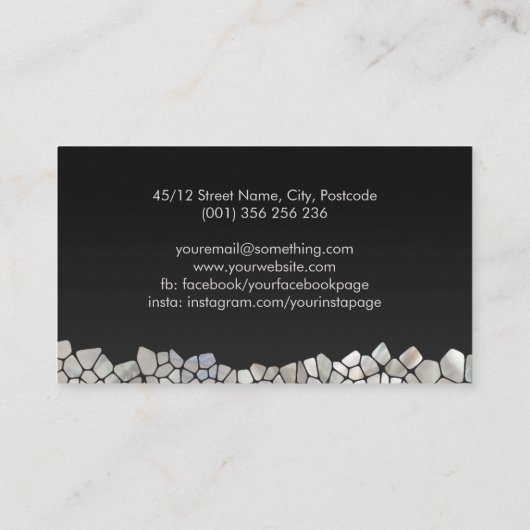 Carte De Visite Cellules Abstraites - Mère de Pearl (Dos)