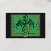 Carte De Visite Celtique irlandais de dragon vert (Devant)
