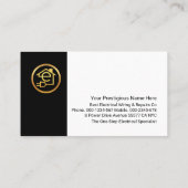 Carte De Visite Centrales électriques Travaux électriques (Dos)