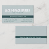 Carte De Visite Centre attention vert rayé gris professionnel (Devant / Derrière)