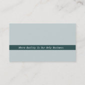 Carte De Visite Centre attention vert rayé gris professionnel (Dos)