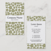 Carte De Visite Centre Band - Feuilles - Khaki en blanc (Devant / Derrière)