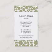 Carte De Visite Centre Band - Feuilles - Khaki en blanc (Dos)