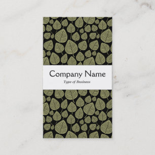 Carte De Visite Centre Band - Feuilles - Khaki sur Noir