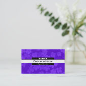 Carte De Visite Centre Bande 5 Points - Fleurs - Bleu Violet (Debout devant)