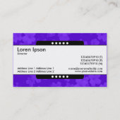 Carte De Visite Centre Bande 5 Points - Fleurs - Bleu Violet (Dos)