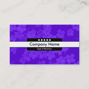 Carte De Visite Centre Bande 5 Points - Fleurs - Bleu Violet